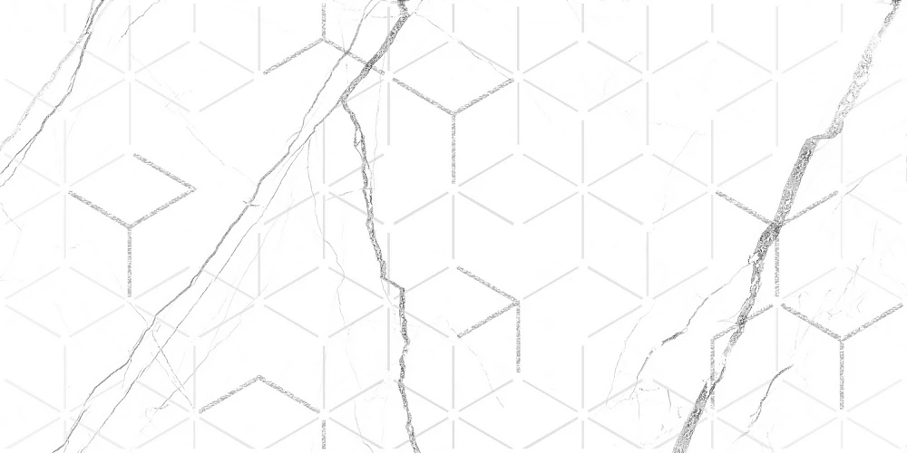 Декор настенный Global Tile Siluet Белый 25x50 см (GT124VG)